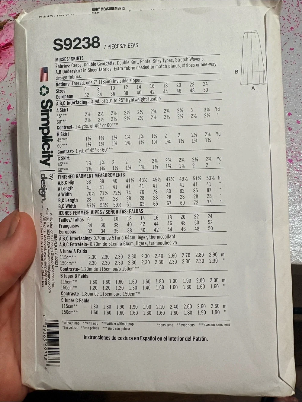 BN UNCUT SIMPLICITY 9238 U5 PLUS SIZE SEWING PATTERNS SKIRTS